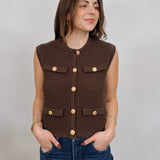 Shelby Front Button Knit Top