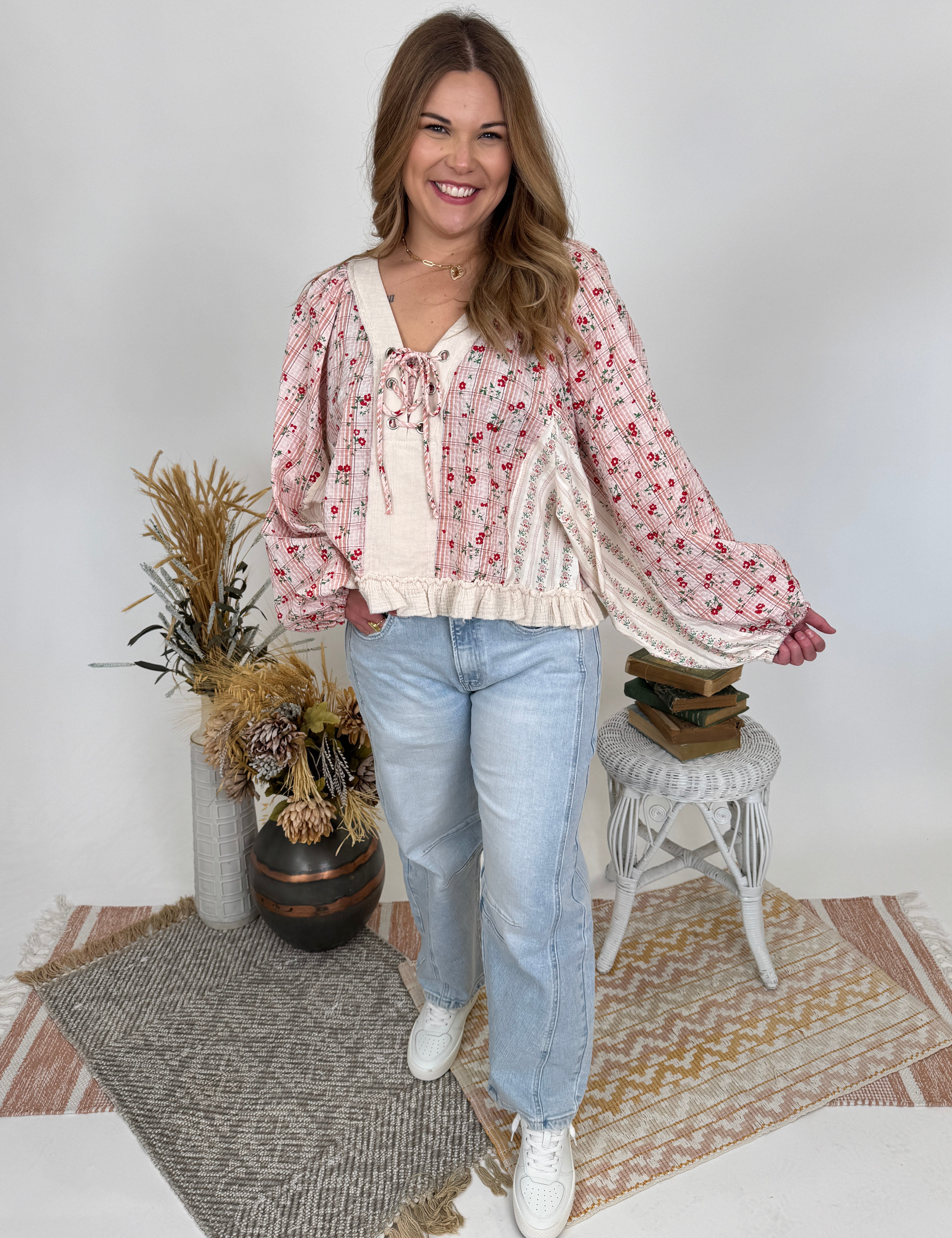 Presley Patchwork Patterns Top