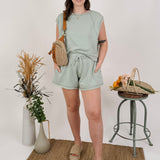 Kenzie Solid Crop Top & Shorts Set