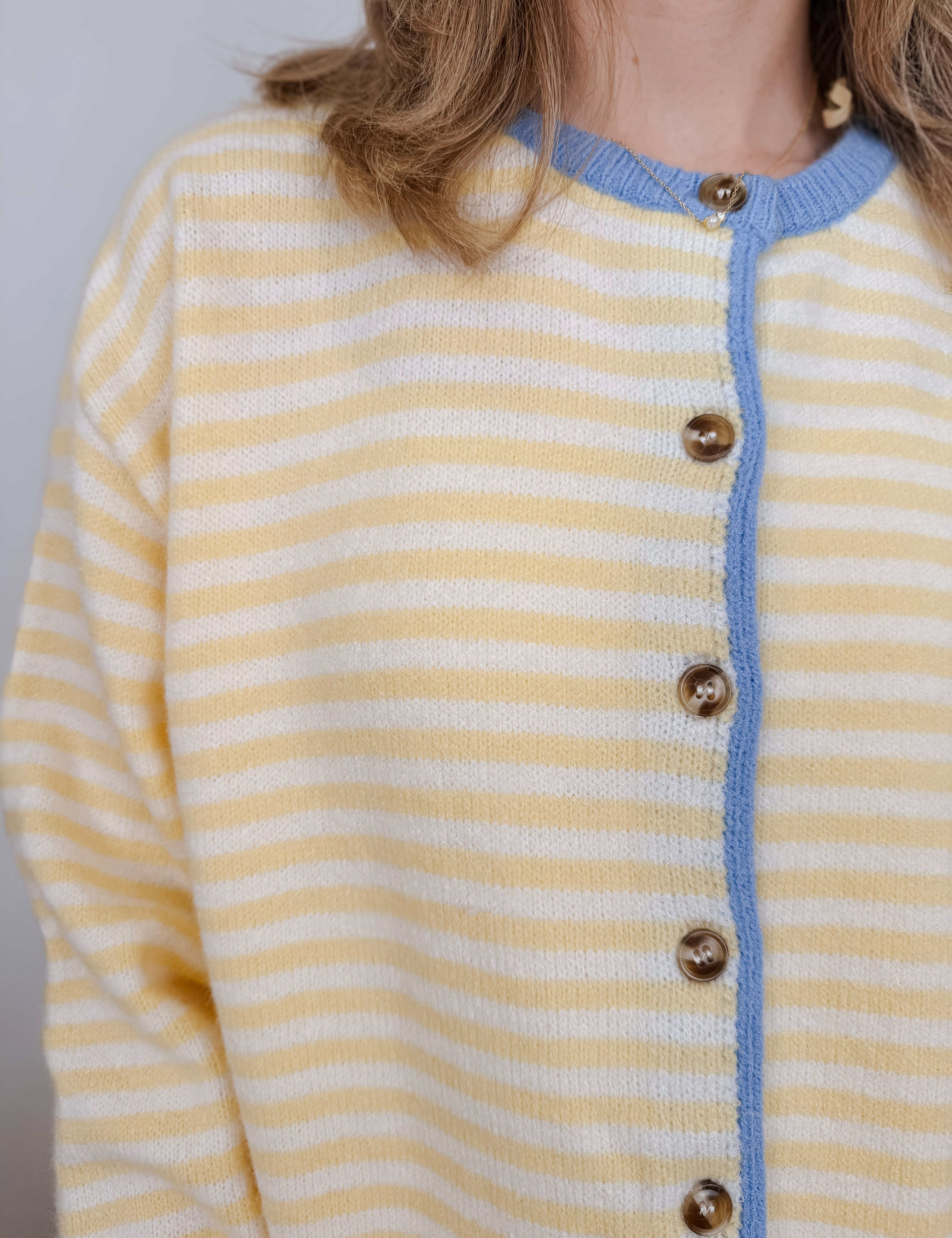 Francine Contrast Striped Cardigan