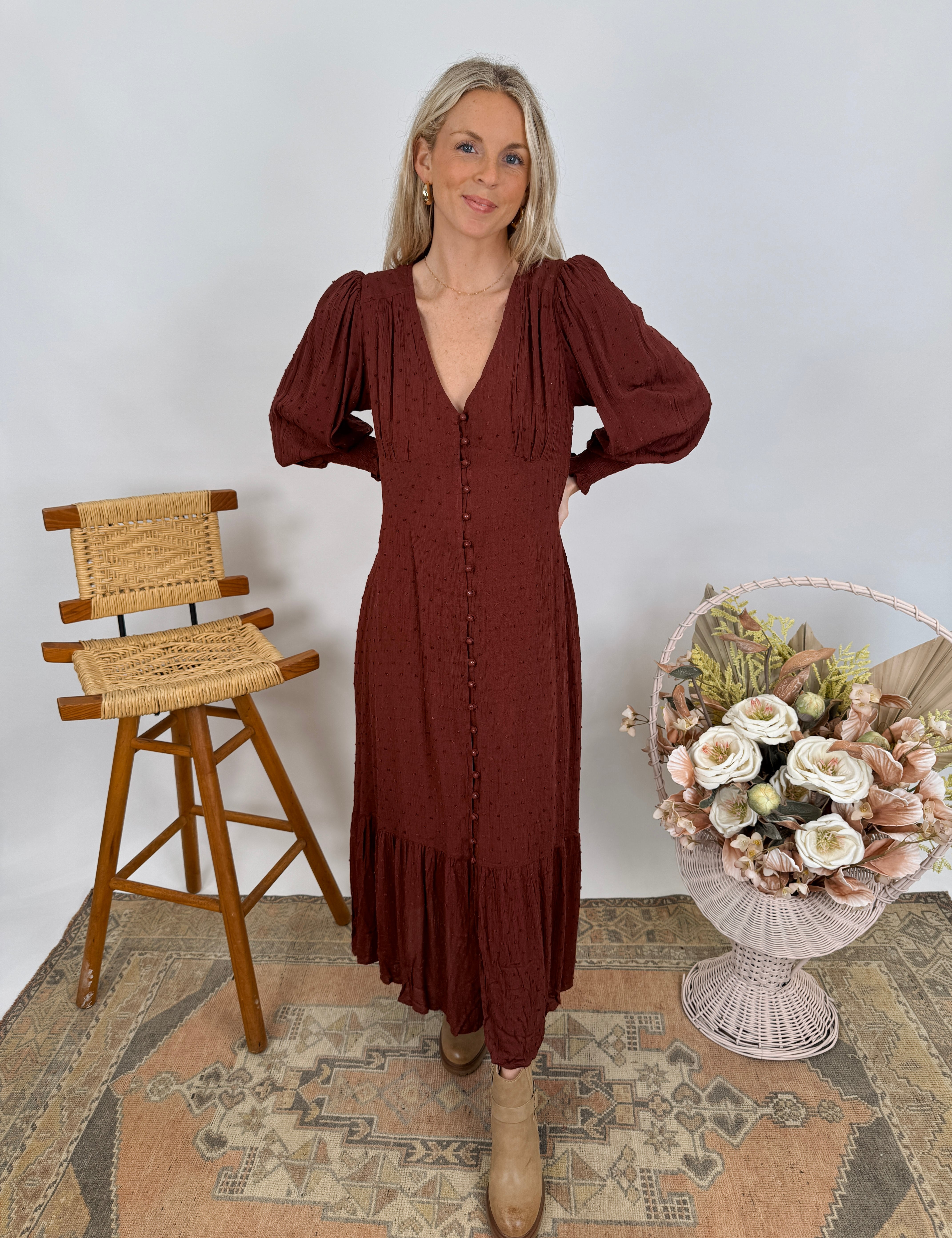 Jasmine Swiss Dot Maxi Dress
