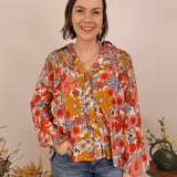 On The Fence Woven Floral Blouse
