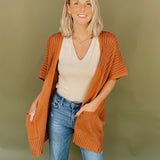 Lainey Dolman Sleeve Ribbed Cardigan