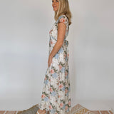 Jeanine Floral Lace Trim Maxi Dress