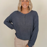 Heatherwood Buttons Knit Top