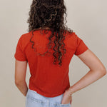 Brittany Polka Dot Jersey Tee in red with white polka dot print — Paper Doll