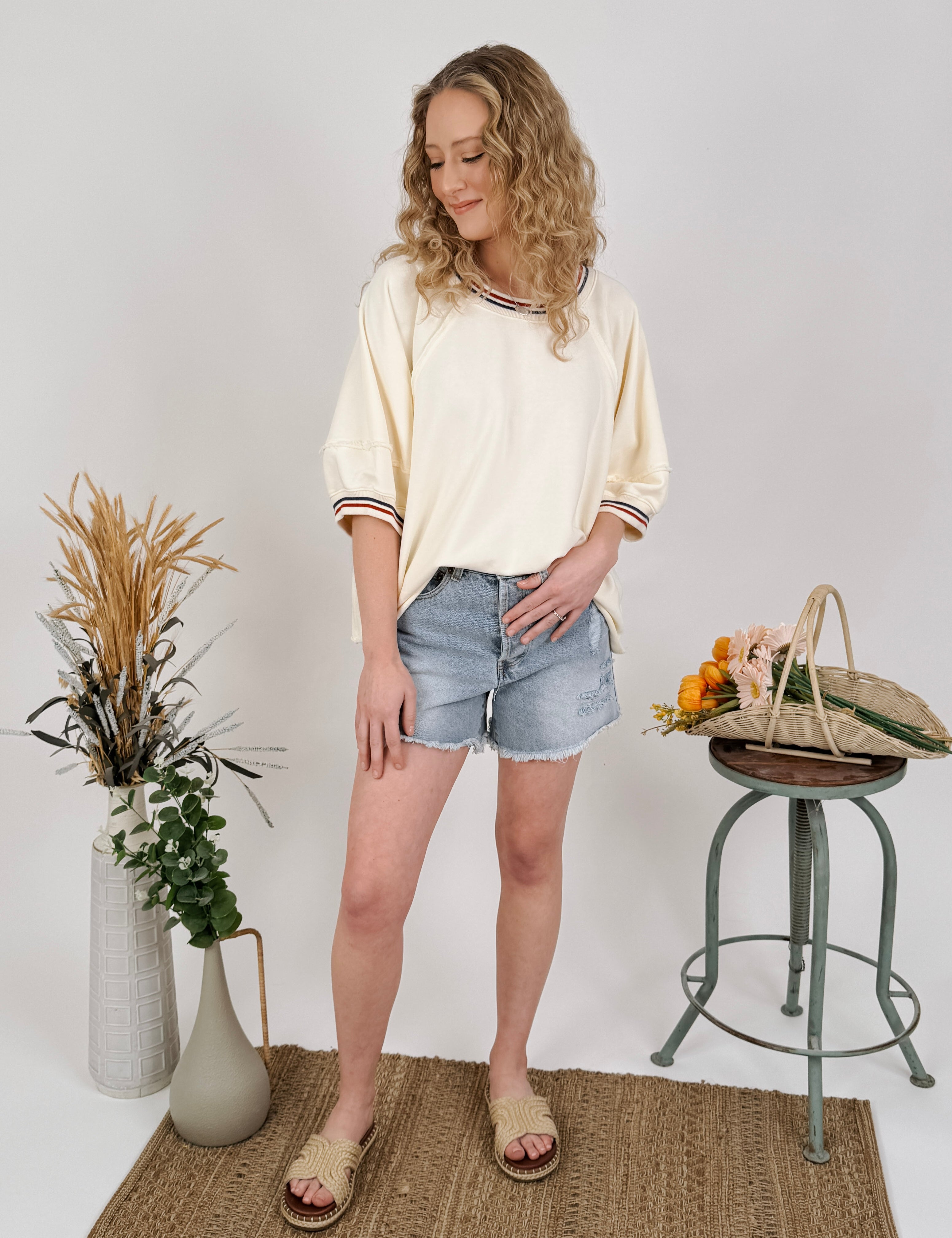 Stateside Striped Detail Knit Top