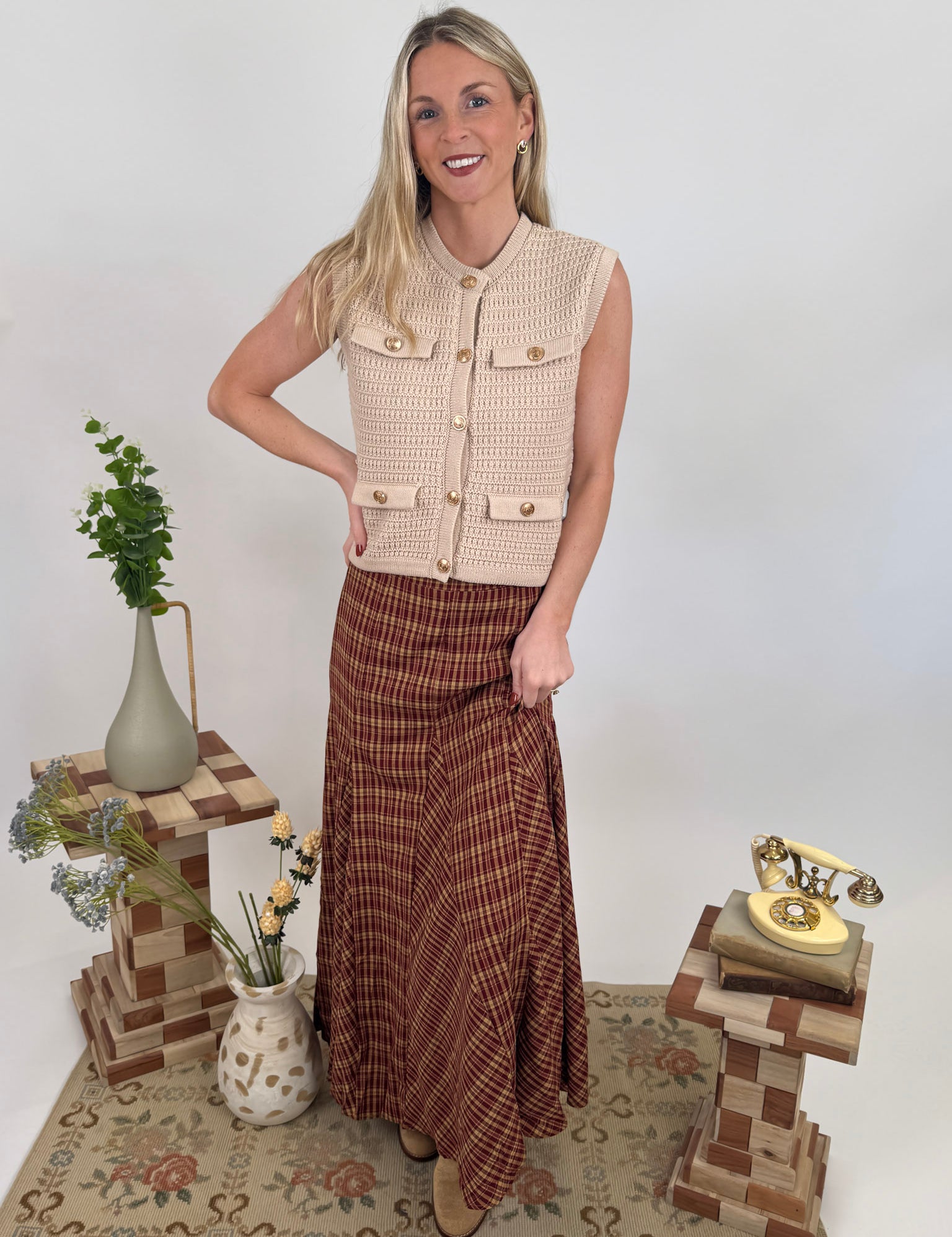 Justine Checkered Skirt