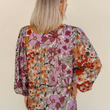 Aurora Floral V Neck Blouse