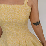 Sunny Side Up Pleat Detail Mini Dress