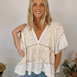 Blooming Garden Woven Knit Top