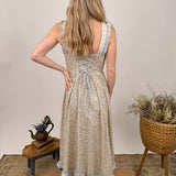 Patsy Pintuck Ruffle Midi Dress