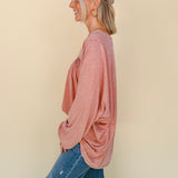 Goldie Dolman Sleeve Cotton Knit Top