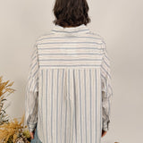 Megan Multi Stripe Button Up Top
