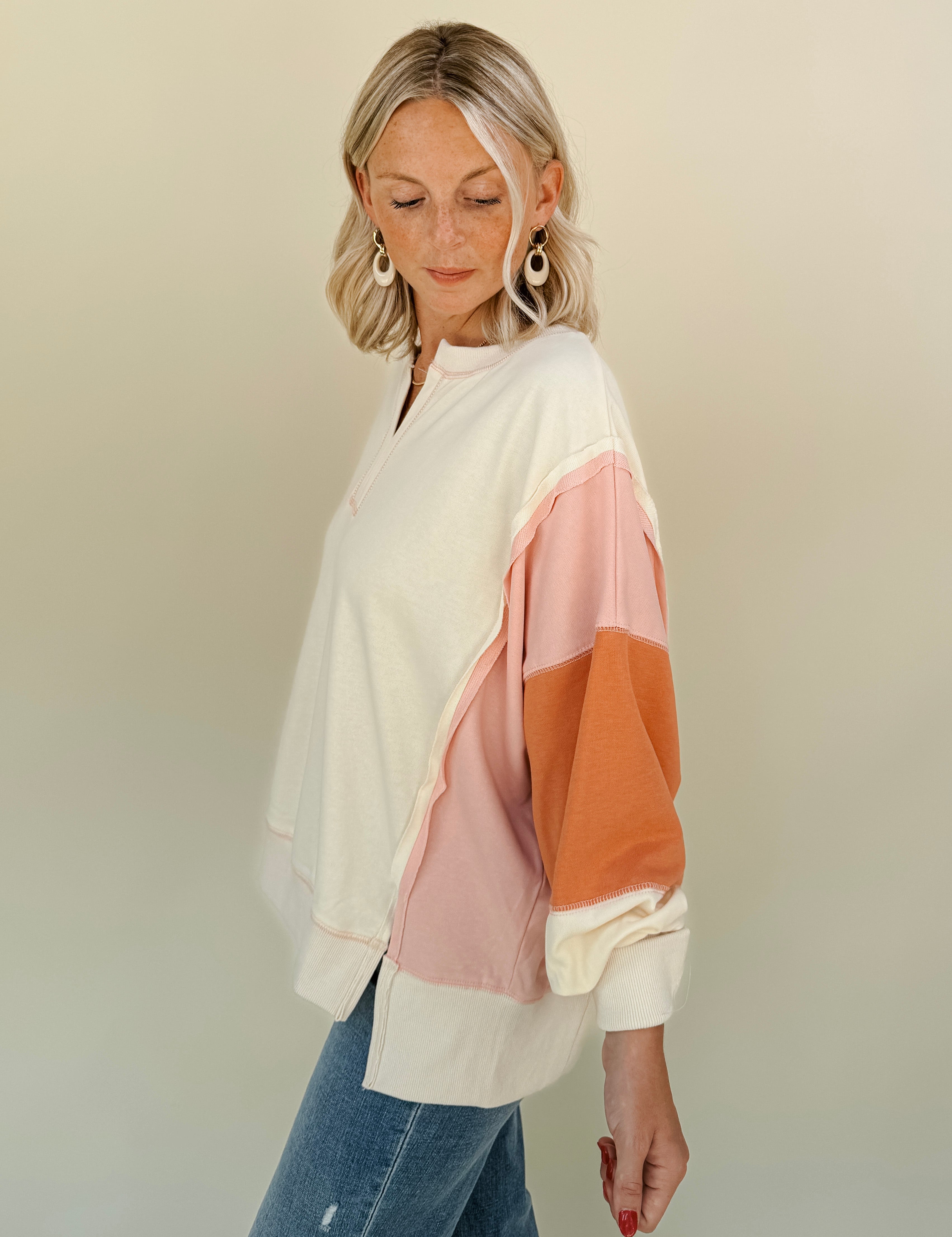 Layla Color Block Loose Fit Top