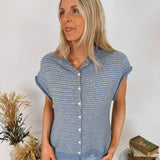 Leona Striped Sweater Vest Cardigan