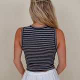 Carson Striped Button Up Tank