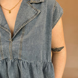 Raelyn Collar Babydoll Denim Top