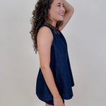 Joy in the Details Set with dark wash denim swing top and matching shorts — Paper Doll