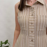 Lydia Striped Button Up Midi Dress