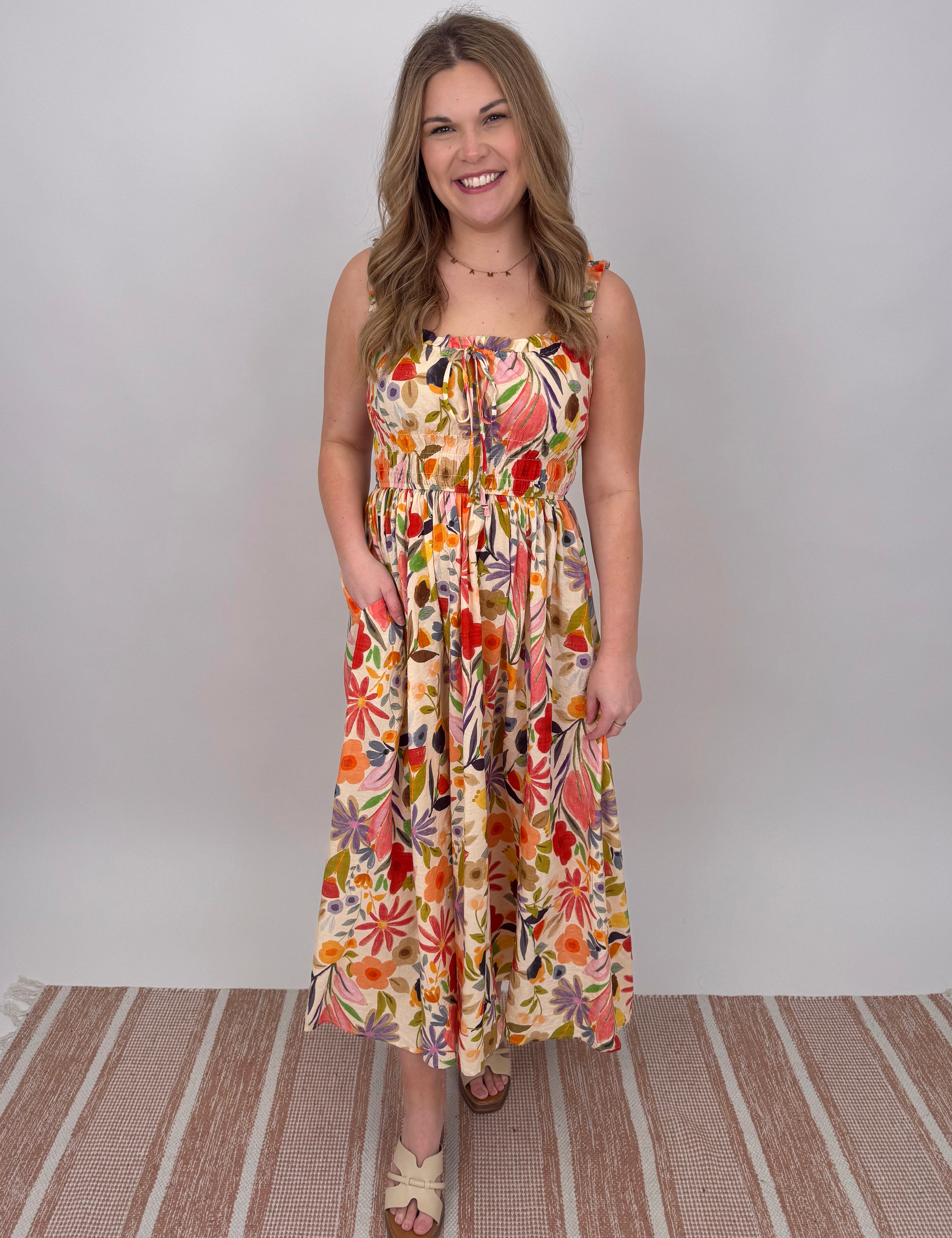 Oasis Floral Midi Dress