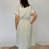 Christina Waist-Defining Stripe Midi Dress