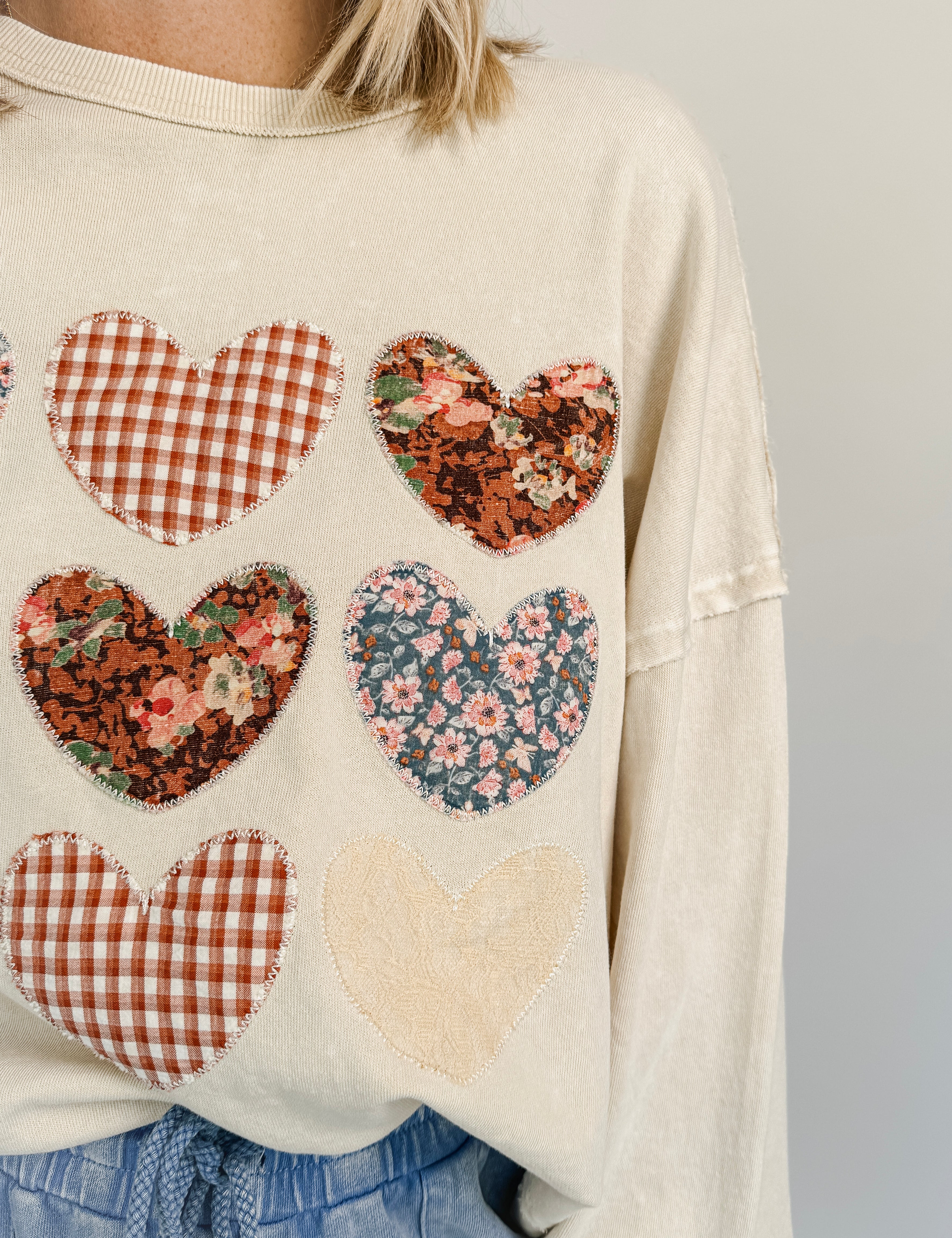 Olivia Heart Patch Sweater Top