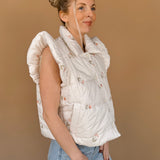 Randi Ruffle Sleeve Puffer Vest