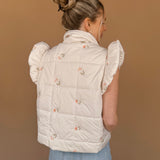 Randi Ruffle Sleeve Puffer Vest