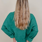 Della Super Soft Button Up Knit Sweater in heathered green with a button front — Paper Doll

