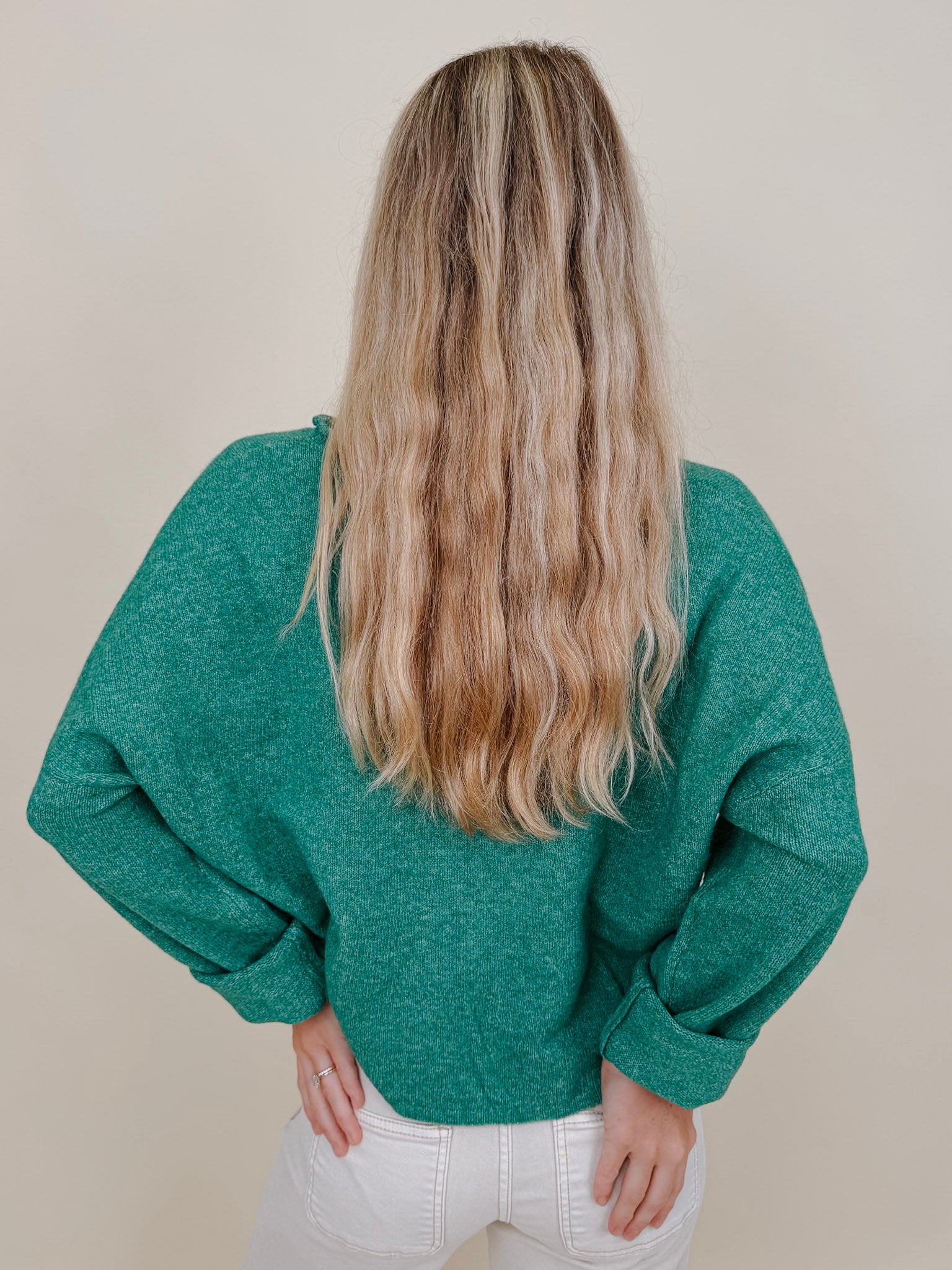 Della Super Soft Button Up Knit Sweater in heathered green with a button front — Paper Doll
