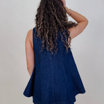 Joy in the Details Set with dark wash denim swing top and matching shorts — Paper Doll
