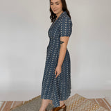 Lottie Embroidered Retro Midi Dress