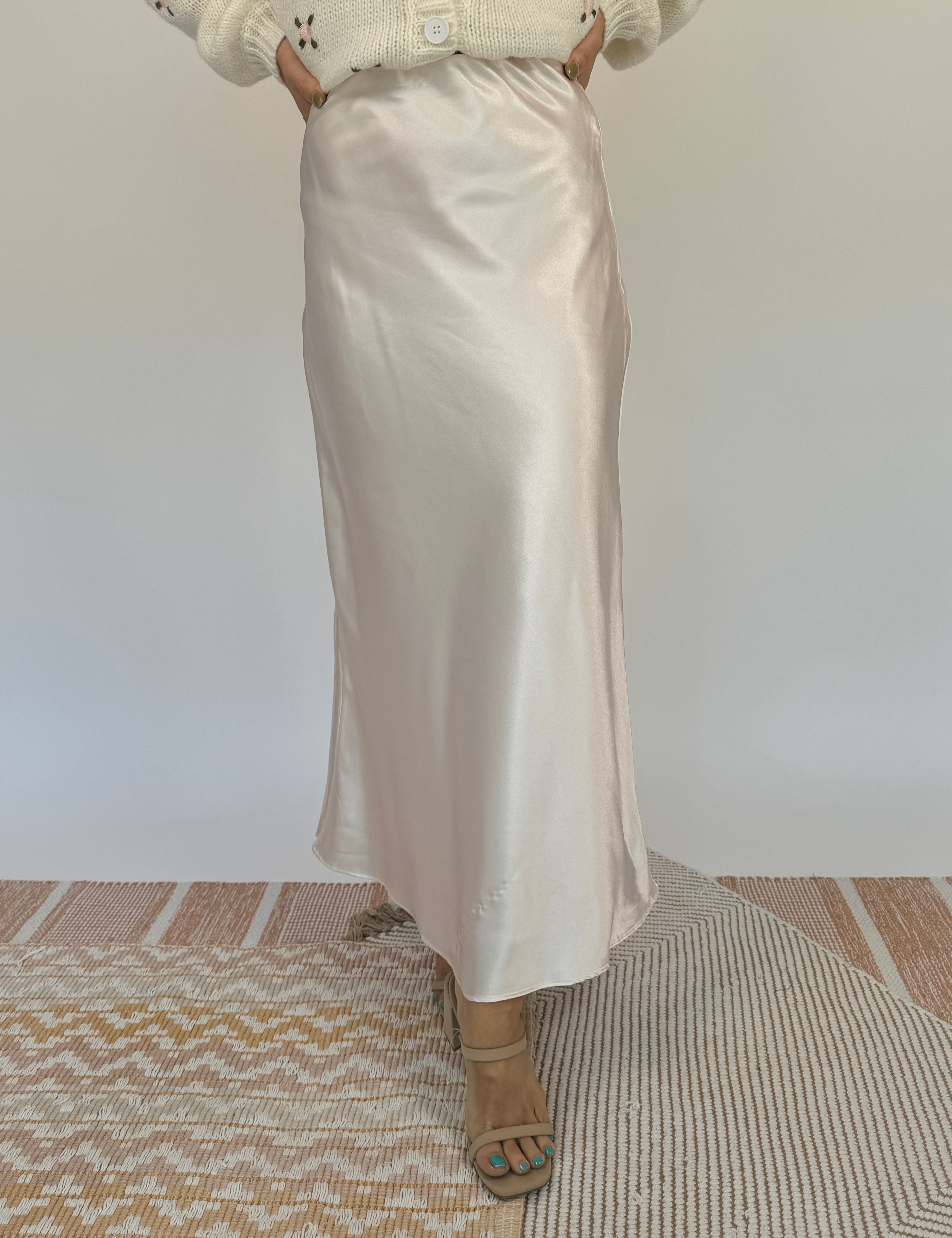 Sonja Satin Midi Skirt