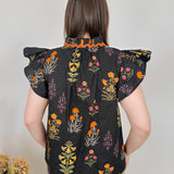 Viola Front Button Floral Blouse