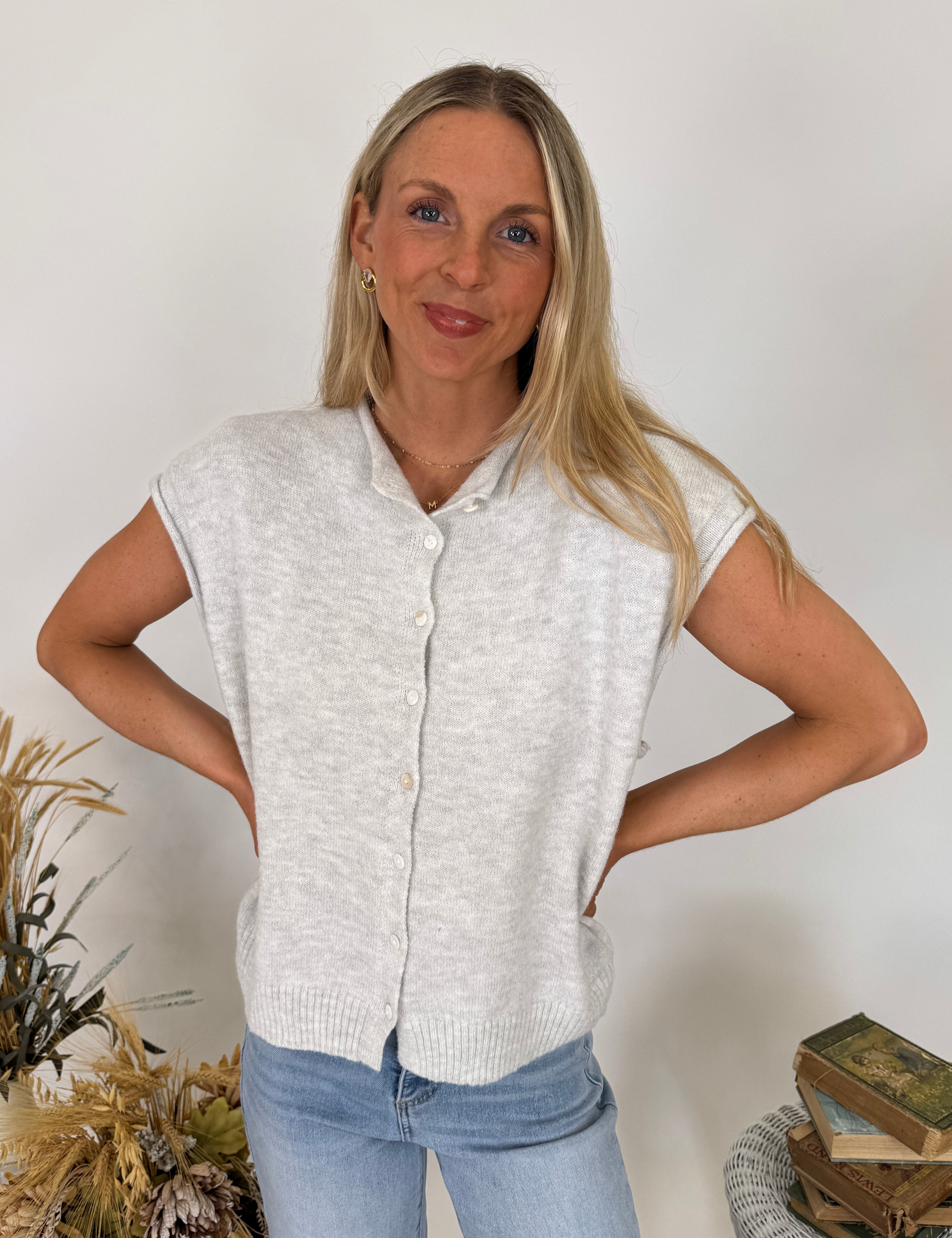 Woven Moments Sweater Vest Cardigan