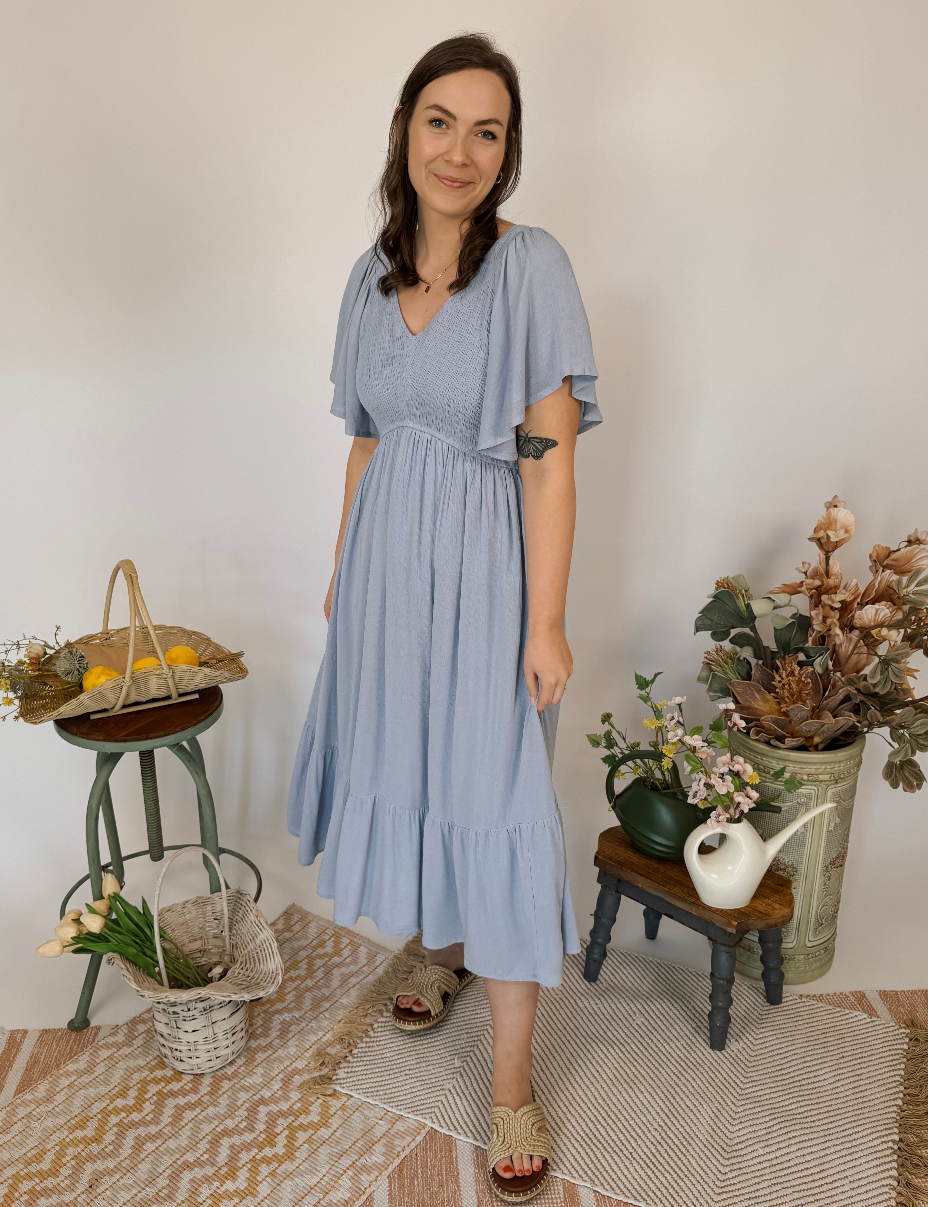 Willa Smocked Midi Dress