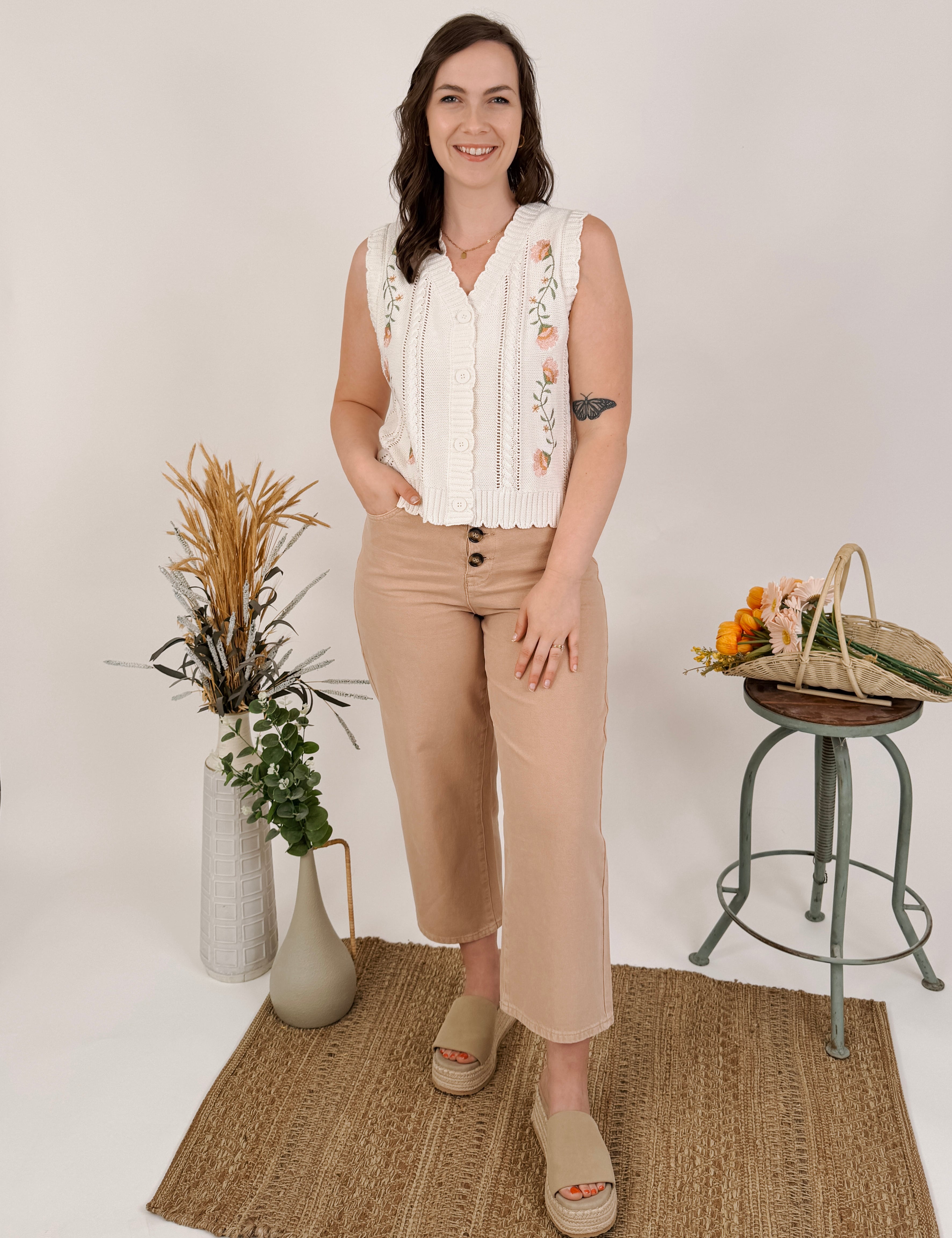 Abigail Embroidered Knit Top