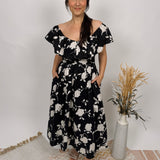 Jessalyn Floral Ruffled Midi Dress