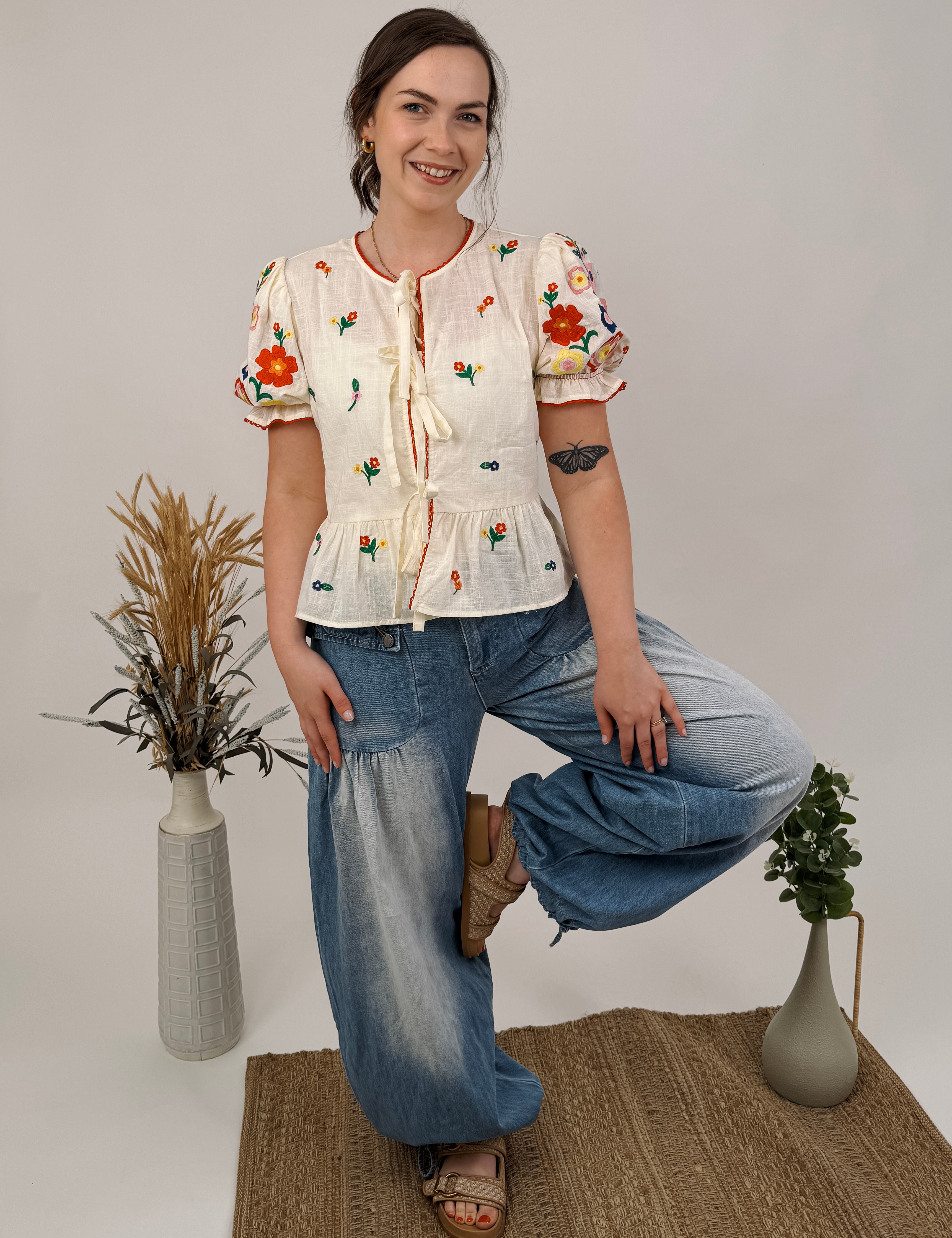 Marlowe Ankle Drawstring Denim Pants