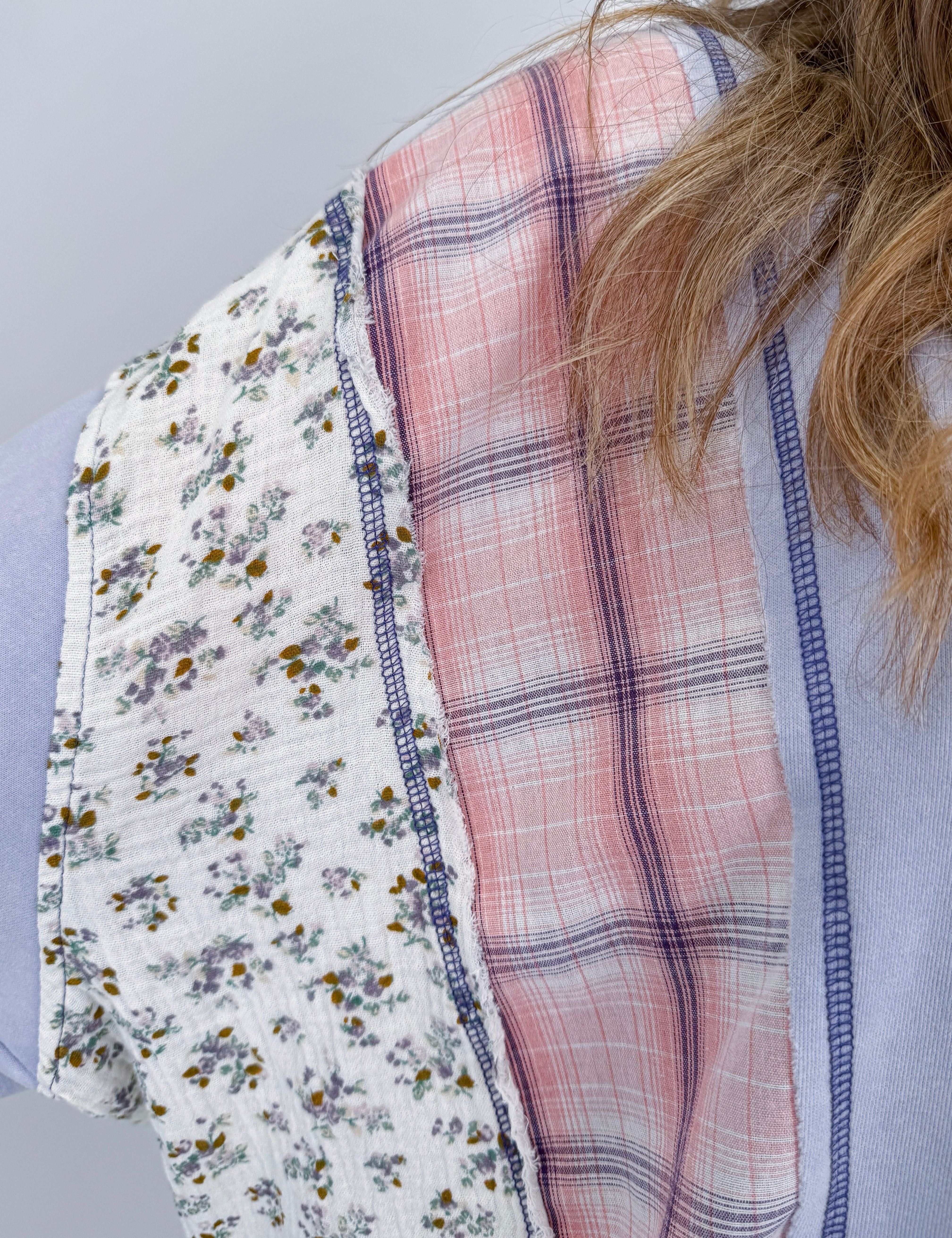 Just A Joy Mixed Fabric Top