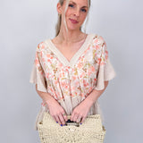 Sprouting Spring V-Neck Knit Top