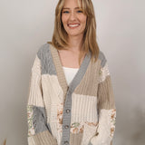 Flip The Page Patch Detail Cardigan