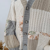 Flip The Page Patch Detail Cardigan
