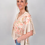 Sprouting Spring V-Neck Knit Top