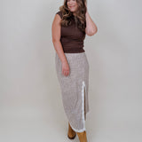 Angela Lace Trim Midi Skirt