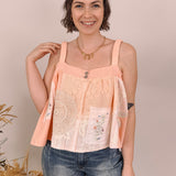 Roam Free Patchwork Detailed Top