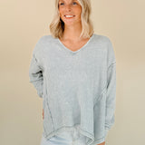 Sloane Mineral Washed Thermal Knit Top