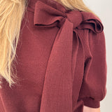 Christine Bow Tie Puff Sleeve Top