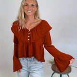 Helena Ruffle Detailed Knit Top